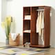 image 2 of HOMCOM Rolling Open Wardrobe Hanging Rail Storage Shelves
