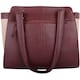 image 2 of London Leathergoods Womens Premium Large Leather Handbag Shoulder Bag with Contrasting Colours | Purple | Burgundy/Beige