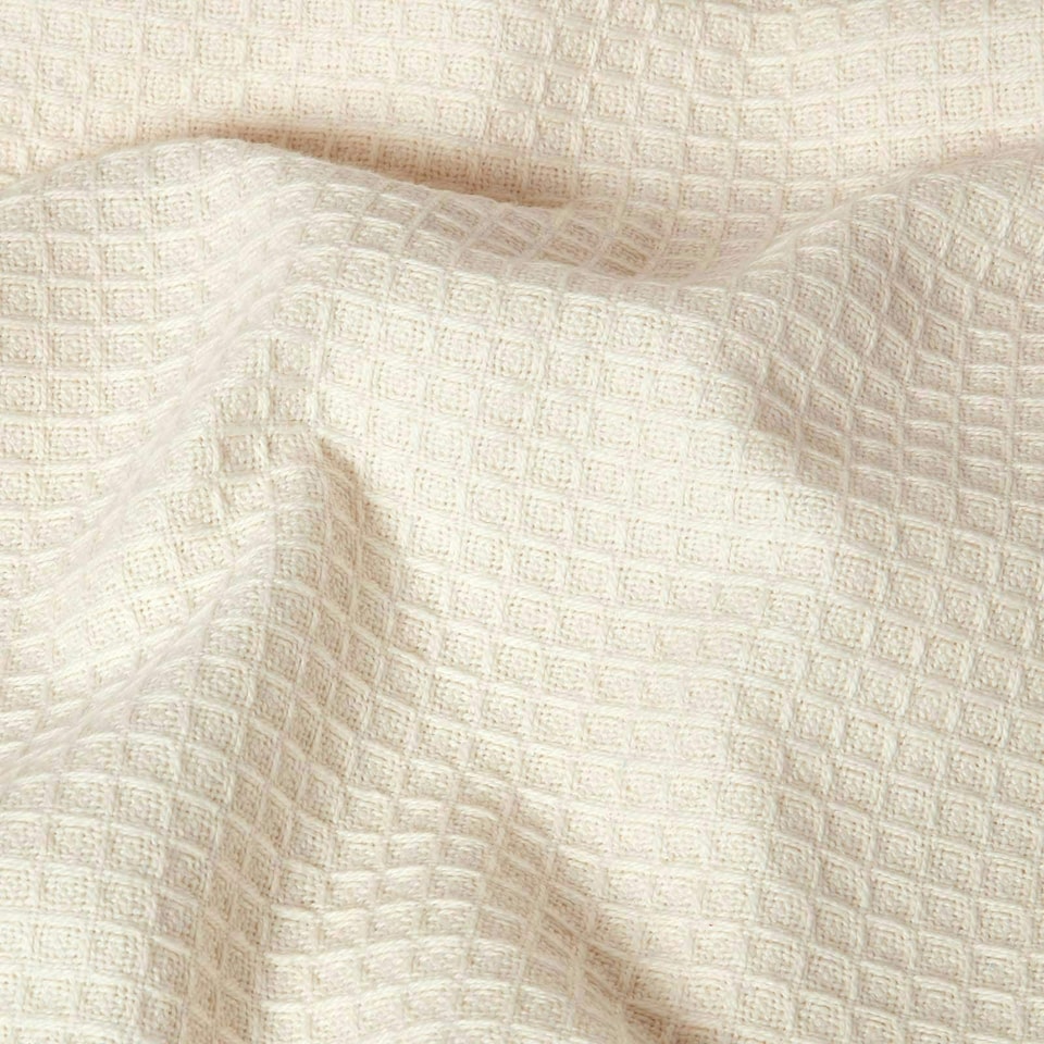 image 1 of Homescapes Organic Cotton Waffle Blanket/ Throw Natural - 280 x 230 cm | Cream