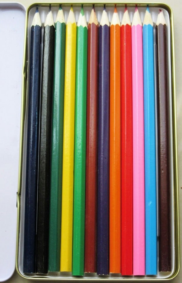 image 1 of 12 Full Size Colouring Pencils in Tin Box