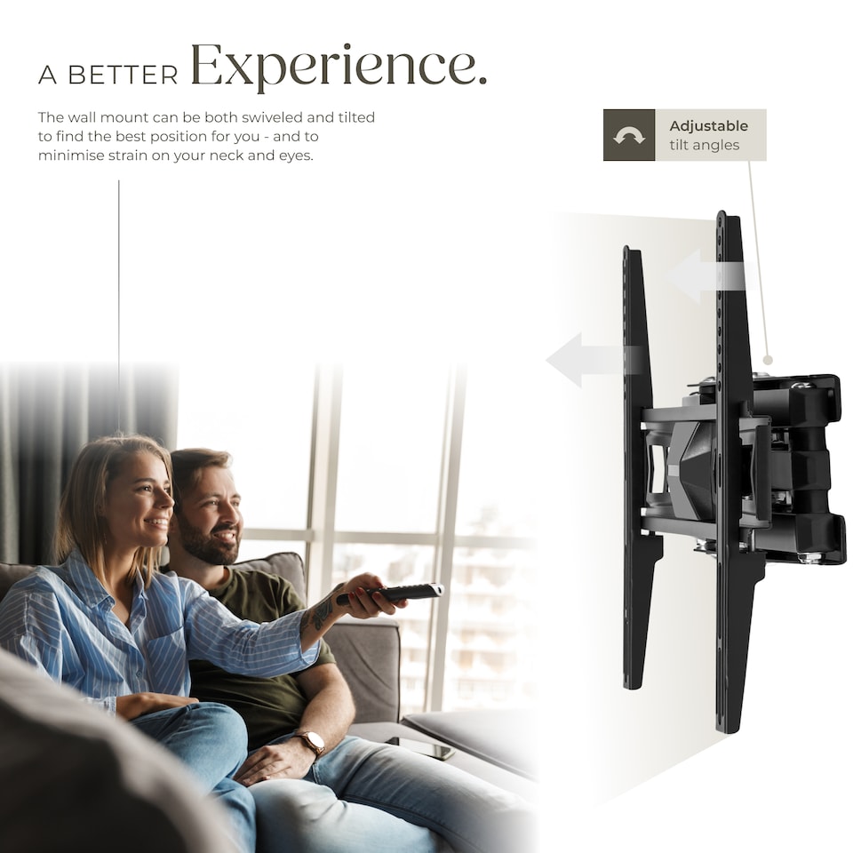 image 1 of Television Bracket - TV wall mount for 26-75 inch screens, extendable and tiltable