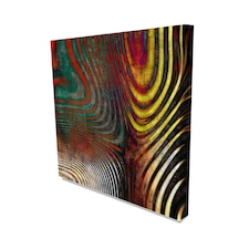 Art Deco with Red waves (Canvas Print) 20cm x 20cm