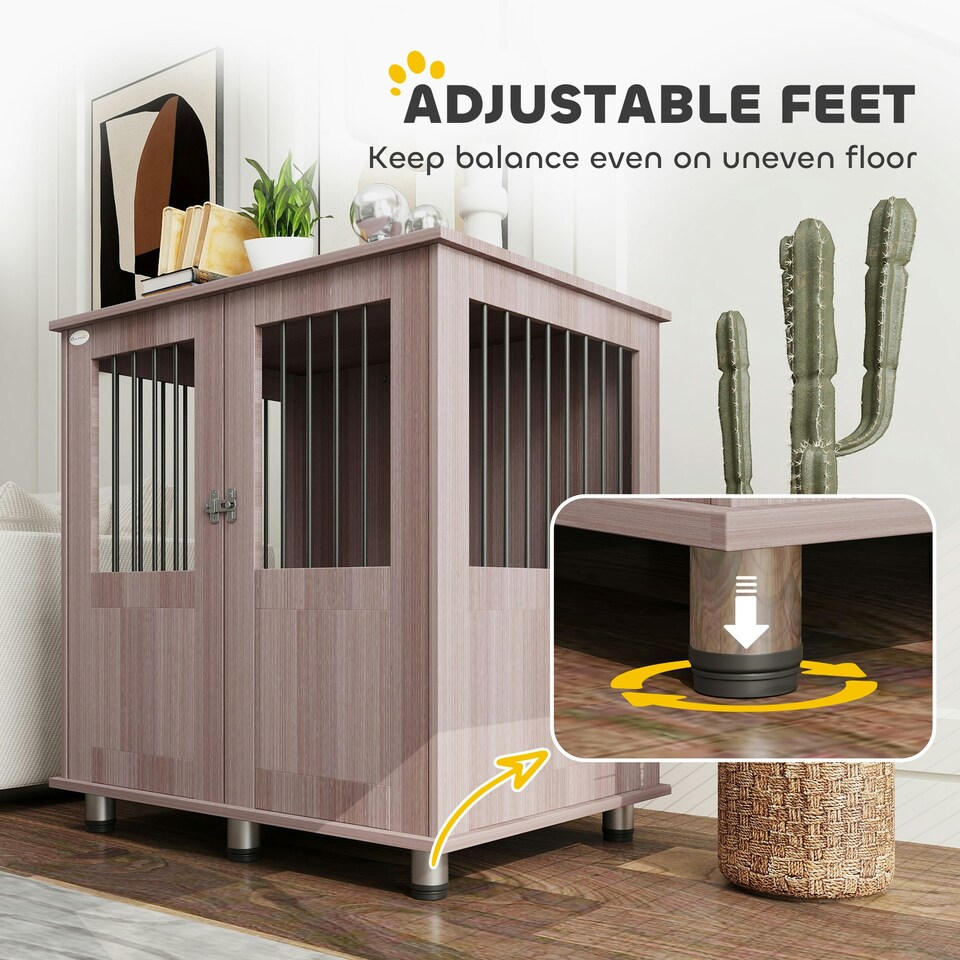 image 1 of PawHut Dog Crate Kennel Cage for Small Medium Dog, Indoor End Table, Purple