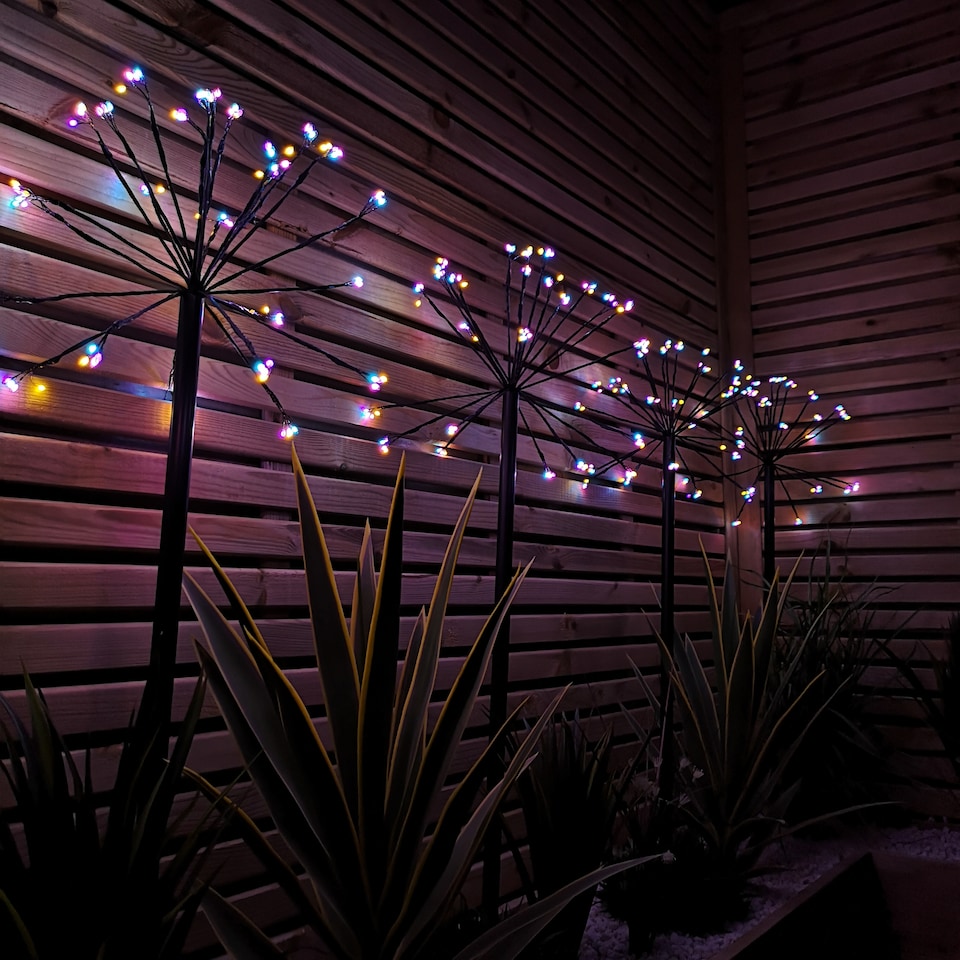 image 1 of Set of 4 1m Sputnik Path Finder Christmas Lights Decoration with Rainbow LEDs