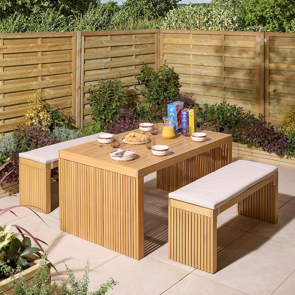 image 1 of Rowlinson Kyoto 4 Seat Dining Set with Cushions Multi