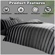 image 4 of VELVETIO Oscar Stripe Duvet Cover Set Reversible Polycotton Easy Care Beddings Grey | Double