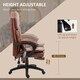 image 4 of Vinsetto PU Leather Massage Office Chair w/ Adjustable Height Footrest Brown
