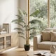 image 6 of HOMCOM 120cm Tall Artificial Fern Topiary Tree in Cement Pot, Green