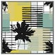 image 1 of Geometric shape & leaf print in yellow & green (Picture Frame) Grey | L
