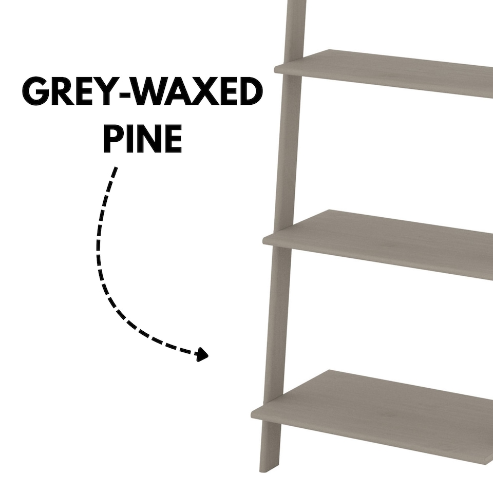 image 1 of Corona Grey Ladder 5 Shelf Unit - Grey Wax Finish with Multi-Depth Shelving and Versatile Storage | Grey | Grey Wax | One Size | 1