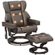 image 1 of HOMCOM Massage Recliner Chair with Footstool and Adjustable Backrest, Brown 