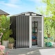 image 2 of Outsunny 5ft x 4ft Garden Metal Storage Shed, Tool Storage Shed with Sliding Door, Sloped Roof and Foundation Kit for Garden, Patio, Lawn, Grey