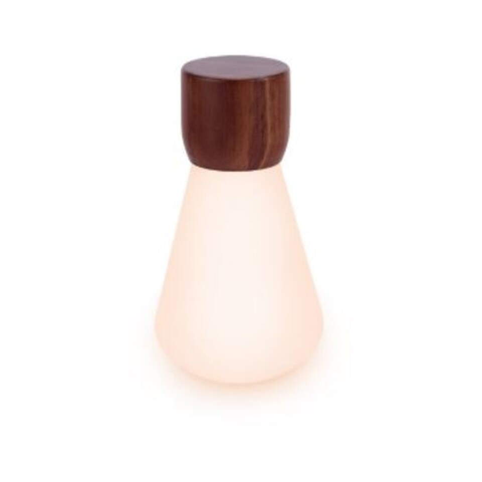 image 1 of Gingko Large Pentagon Desk Bulb Light in Natural Wood N/A | Walnut