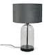 image 1 of ValueLights Jessy Black Metal Table Lamp Grey Velvet Shade