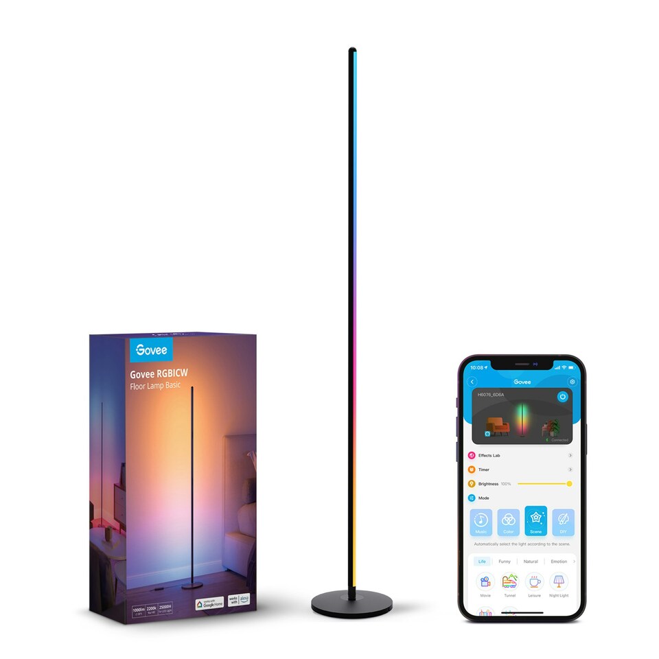 image 1 of Govee RGBICW Smart Corner Floor Lamp