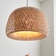 image 2 of Bali Dome Pendant Ceiling Lamp, Natural Bamboo, White, Matt Black