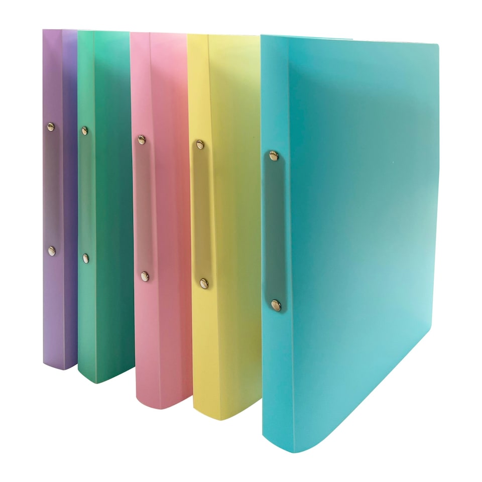 image 1 of Pack of 5 Pastel Yellow A4 Ring Binders | Yellow | 5