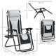 image 5 of Outsunny 2 Pcs Zero Gravity Lounger Folding Recliner Chair Cup Holder Grey