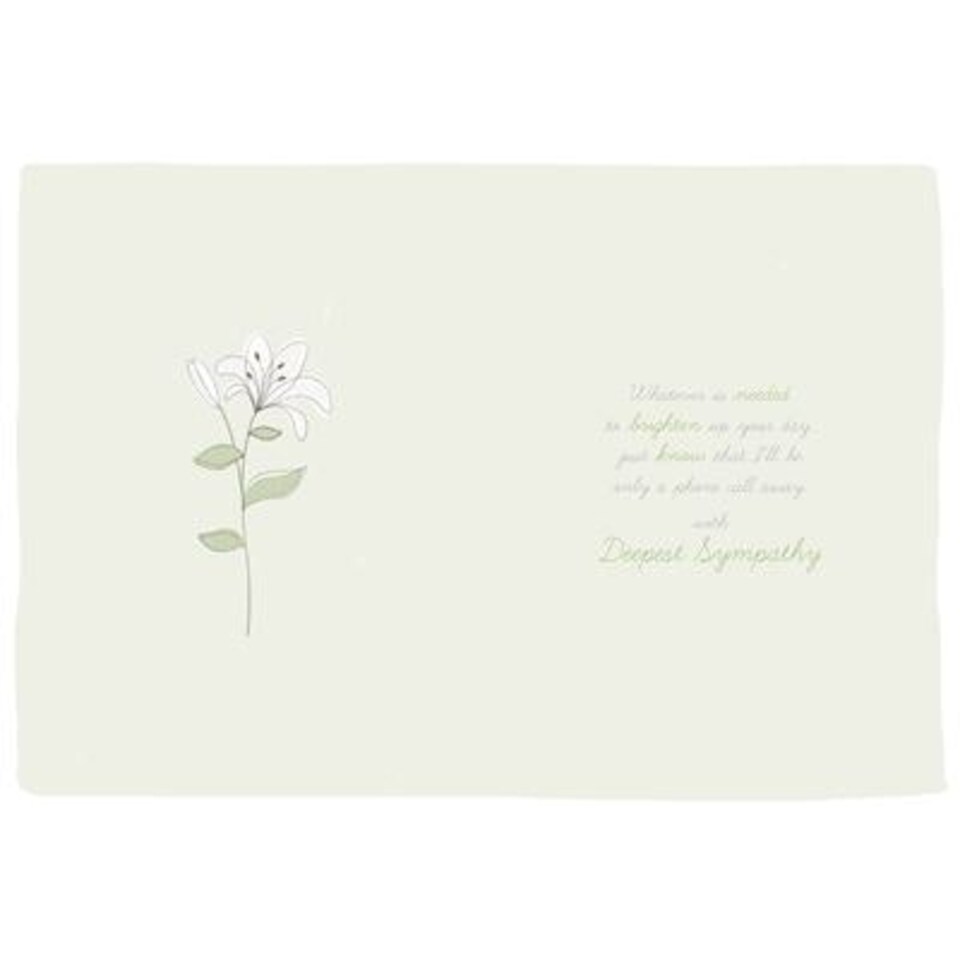 image 1 of Single Lily Stem Thinking Of You Sympathy Card