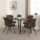 image 6 of Marlow Dining Set with Quebec Chairs Black | Black Marble/Grey Faux Leather