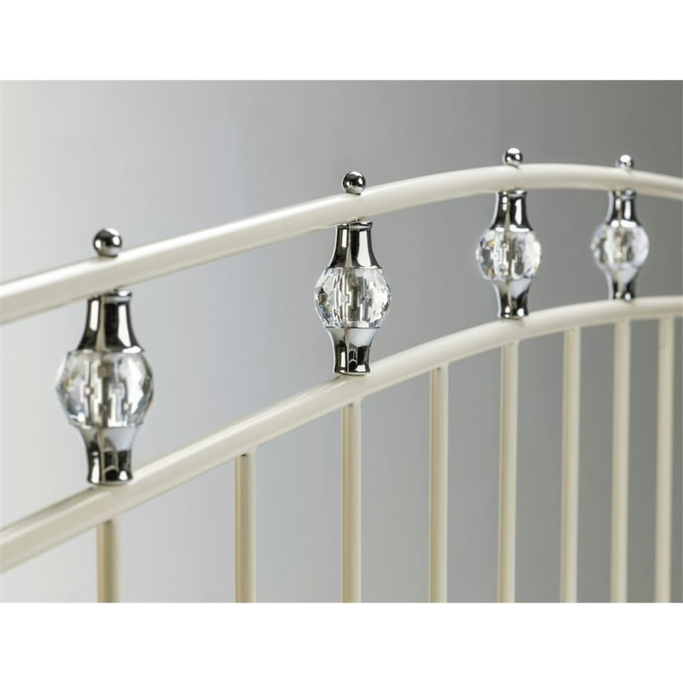 image 1 of Crystal Finial Metal Bed Frame - Single 3ft (90cm)
