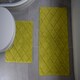 image 2 of Kyra 2 Piece Bathroom Cotton Mat and Pedestal Set | Yellow