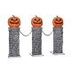 image 1 of 91cm x 1.2m Battery Powered Light up Halloween Pumpkin Fence with LEDs