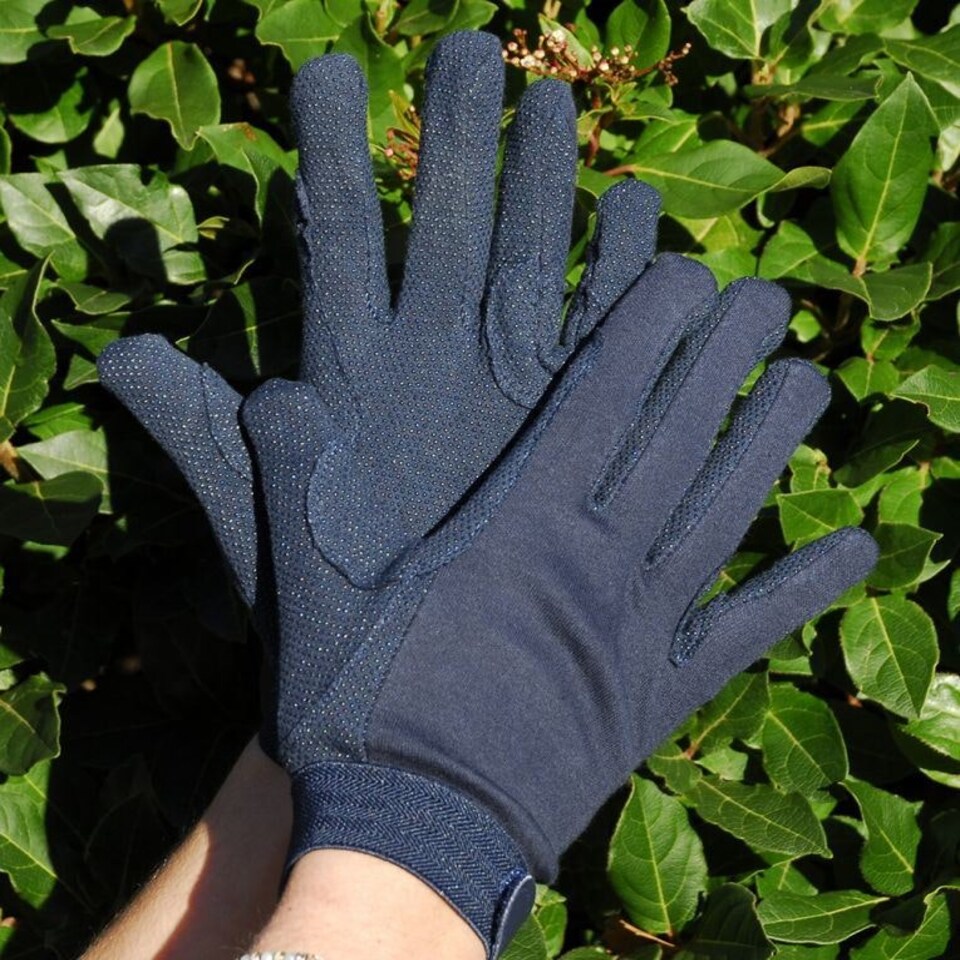 image 1 of Rhinegold Cotton Pimple Horse Riding Gloves Black | Size: Small
Colour: Black
