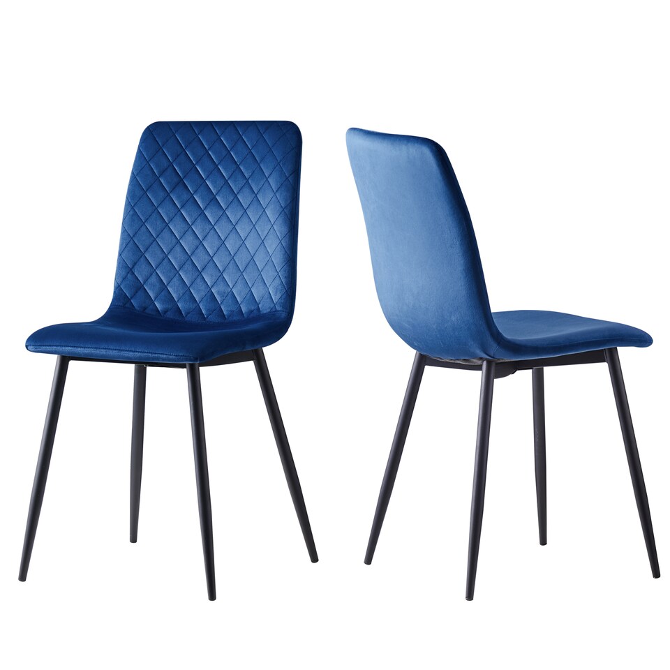 image 1 of Dining Chairs Velvet Fabric Lexi Set of 4 Blue by MCC