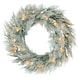 image 1 of HOMCOM 60 cm Prelit Christmas Wreath, Flocked Front Door Wreath with Timer