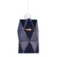 image 2 of Modern Midnight Blue Metal Pendant Shade with Diamond Shaped Cut Outs Blue