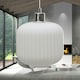 image 5 of First Choice Lighting Set of 2 Bento White Ribbed Glass Easy Fit Pendant Shades White