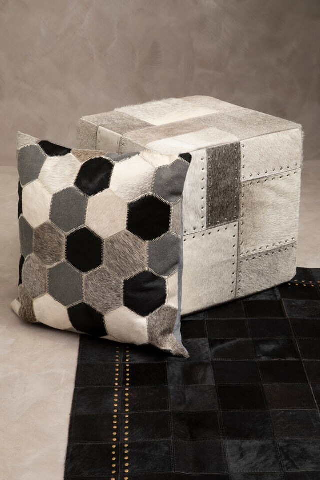 image 1 of Safira Grey Pouffe