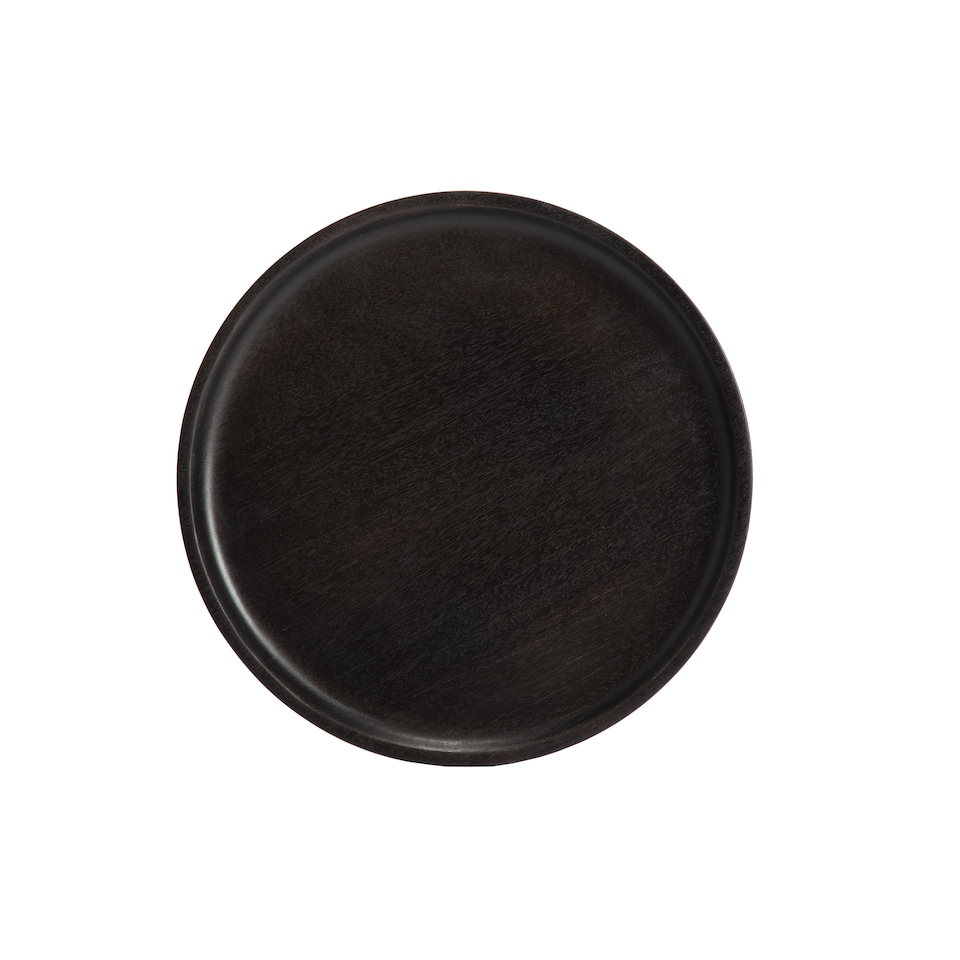 image 1 of MH London Chervey Round Side Table Solid  Wood End Table with Metal Tri-Pin Legs Small