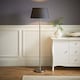 image 2 of ValueLights Charlie Chrome Floor Lamp Grey Taper Shade