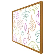 Multi colour leaves illustration (Picture Frame) Brown | Oak | L