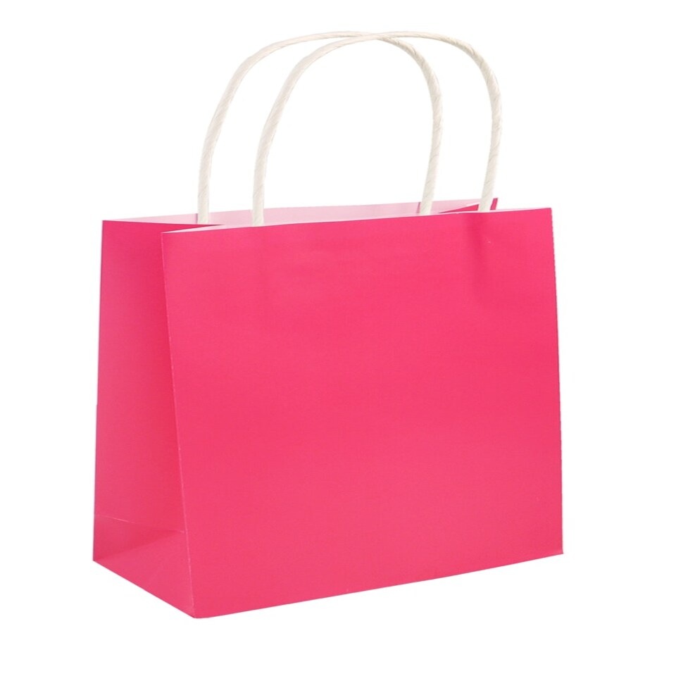 image 1 of Hot Pink Paper Party Bag with Handles
