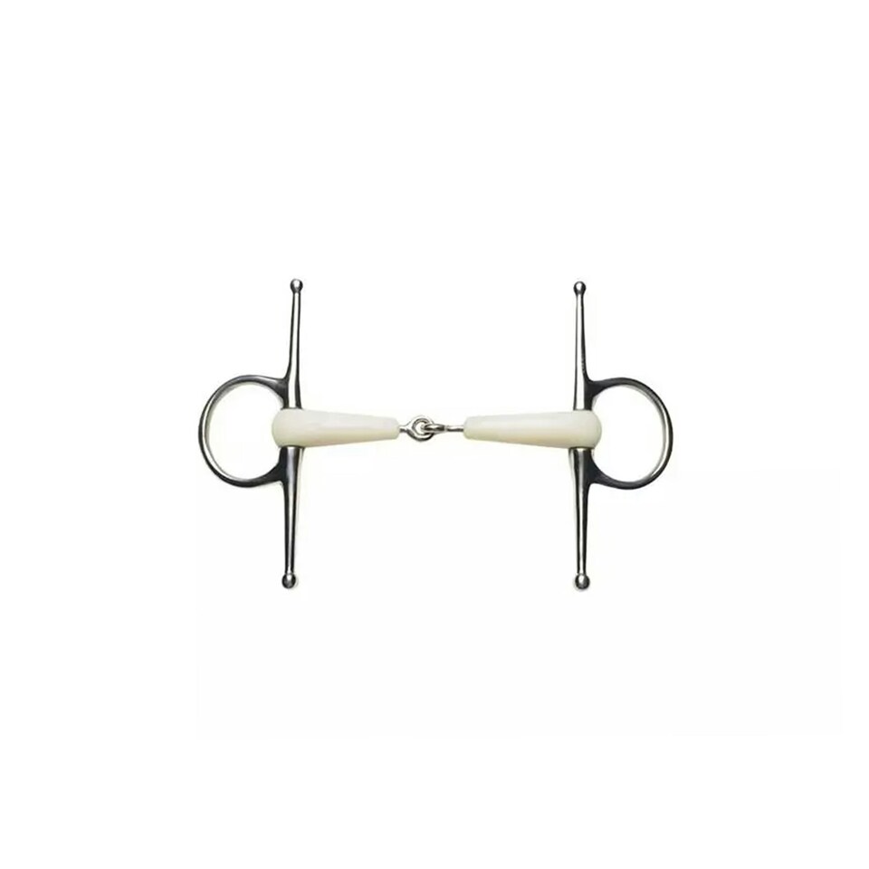 Lorina Flexi Single Jointed Full Cheek Snaffle - Silver/White - 5in