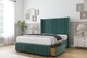 image 4 of Sloomy Hargrave Emerald Plush Divan Bed Base 2 Drawers Foot-End With 54 Inch Wingback Headboard & 12 Inch Matching Footboard | Green | Emerald | Double | 1