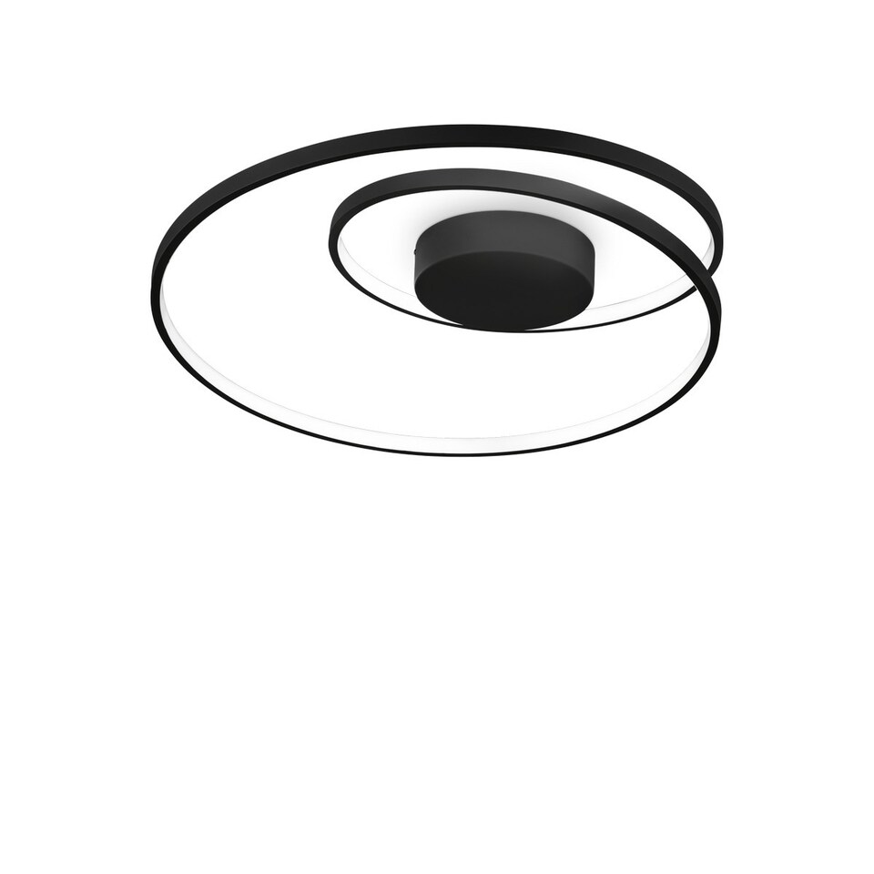 OZ Dimmable Swirl Integrated LED Semi Flush Light Black, 3000K