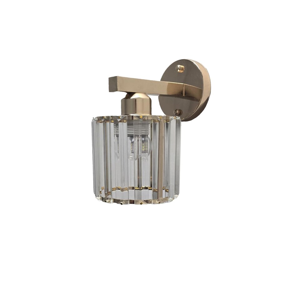 image 1 of Crystal Cups Wall Lamp Retro Glass Shade E27 Gold Wall Sconce