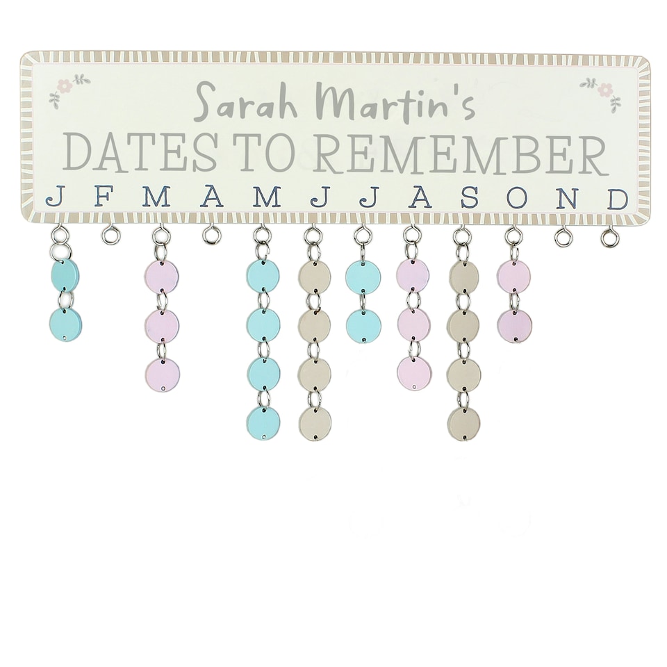 image 1 of Personalised Birthday Planner Plaque with Customisable Discs