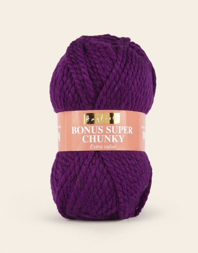 Hayfield Purple Bonus Super Chunky Yarn (Value Pack 10 x 100g Balls) For Crochet, Knitting - 82m per ball