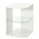 image 6 of Modern Side Table Three Layer Bedside Table Nightstand w/ 2 Storage Shelves Grey