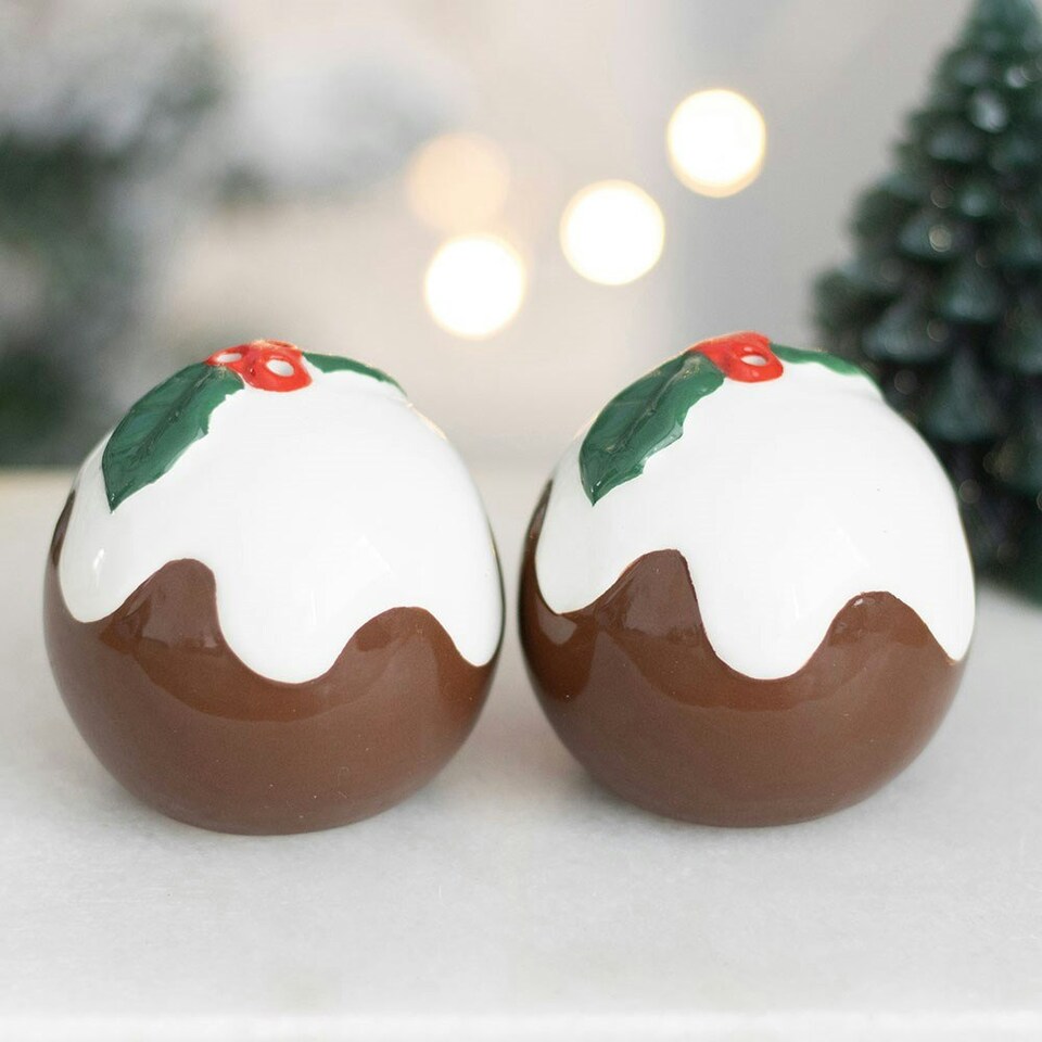 image 1 of Christmas Pudding Salt & Pepper Shakers