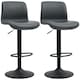 image 1 of HOMCOM Barstools Set of 2, Dining Stools with Backrest and Footrest