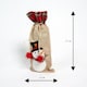 image 5 of Christmas Snowman Wine Bottle Cover - 15x35cm