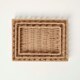 image 4 of Homescapes Set of 3 Natural Woven Rectangle Storage Trays Cream