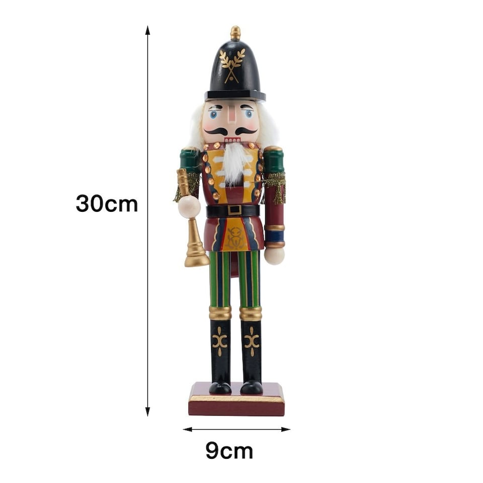 image 1 of Living and Home Wooden Nutcracker Soldier Figurine Christmas Ornament