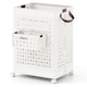 image 1 of COSTWAY Collapsible Laundry Basket 75 L Plastic Storage Bin with Handles-White